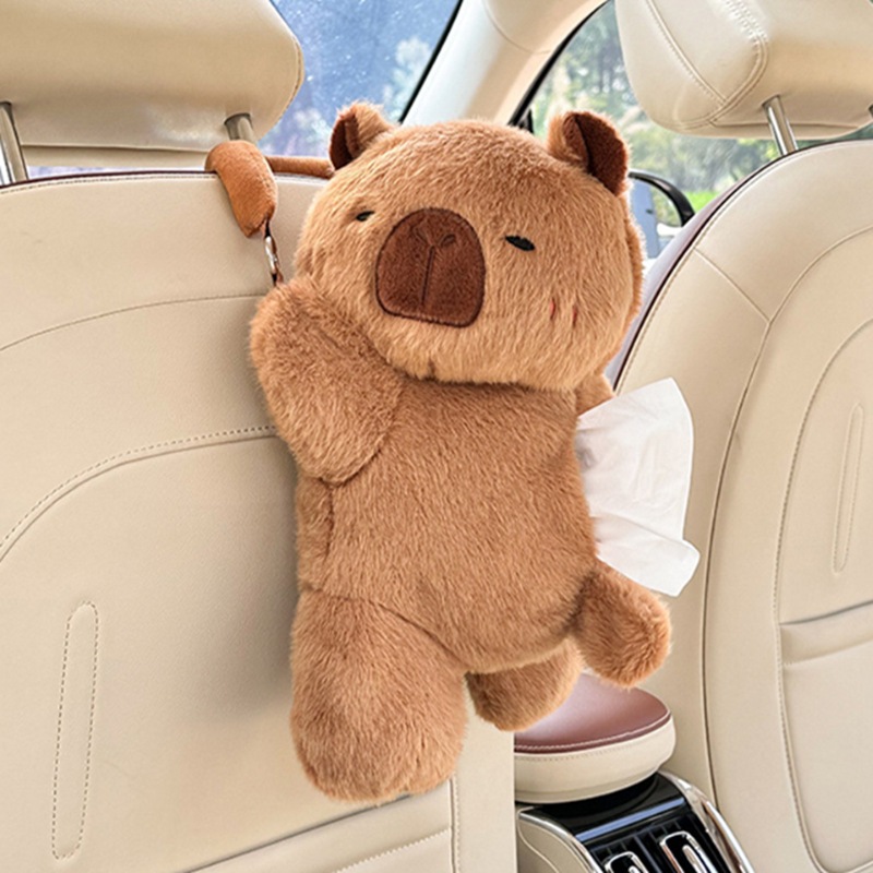 tissue bag — Ka Pi Ba La Plush Tissue Box Car tissue box/set - ly-side-face-capybara-snap-on-hanging-tissue-box