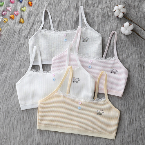 Developmental period underwear for girls, middle school students, camisole, elementary school students, cotton, and older children, comfortable and breathable tube top