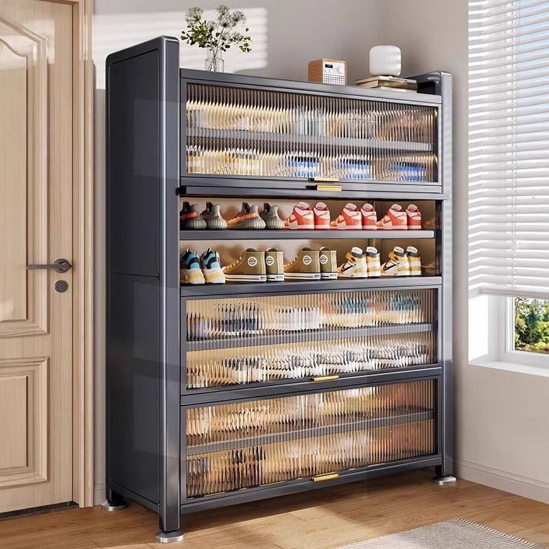 Household Steel Shoe Cabinet for Entryway, Dustproof, Thickened, Large Capacity, Multi-Layer, Floor-Standing, Moisture-Proof Shoe Rack for Hallway