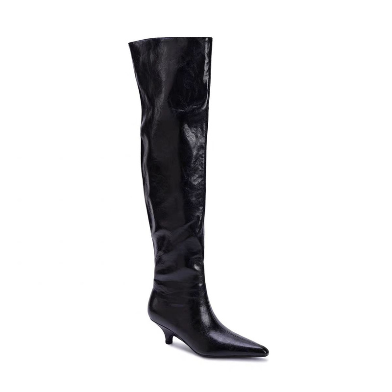 Cross-Border European and American Foreign Trade Hot-Selling New Style Elegant Pointed-Toe Low-Heeled Versatile Over-The-Knee Boots for Women Cross-Border European and American Foreign Trade Hot-Selling New Style Elegant Pointed-Toe Low-Heeled Versatile Over-The-Knee Boots for Women