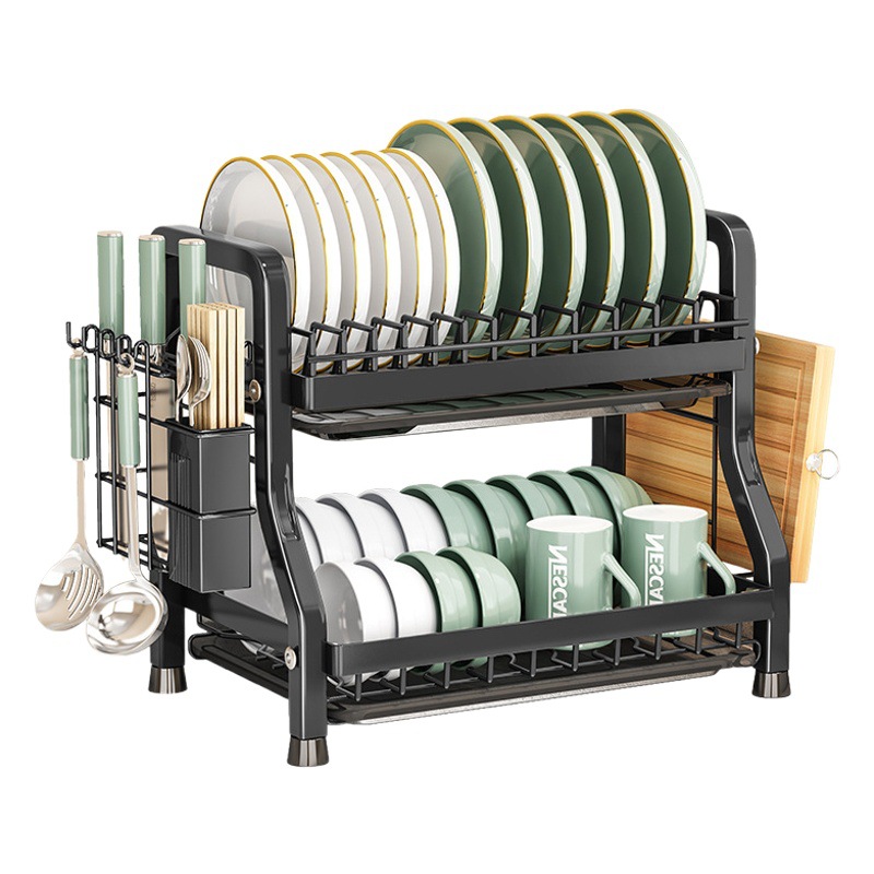 Estante de almacenamiento de cocina, plato, plato, estante de almacenamiento, estante de drenaje, estante de almacenamiento multifuncional para el hogar, caja de almacenamiento de vajilla, armario