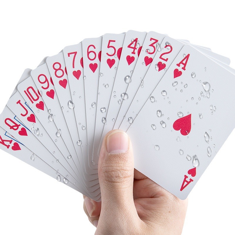 777 tarjetas de juego de plástico de doble paquete de PVC impermeable a prueba de plegado, anti-deslizante, tarjetas de juego de alta calidad