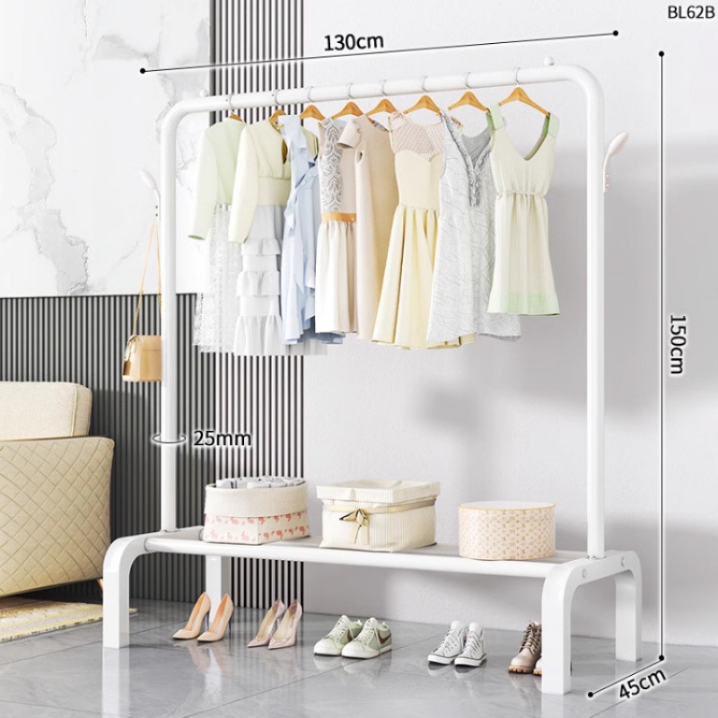 Dormitorio doméstico simple percha de ropa balcón percha de ropa varilla de secado de hierro forjado percha de secado de doble varilla piso vertical