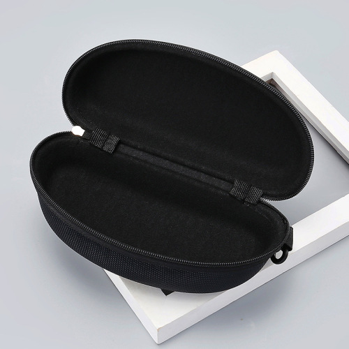 071 Large Full Frame Business Oxford Fabric Black Sunglasses Case with Zipper for Wholesale