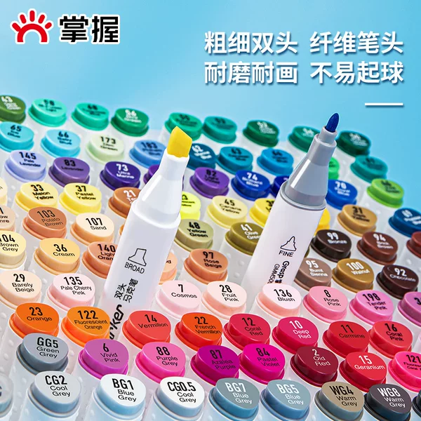 Master the Use of Oil-Based Dual-Tip Markers That Are Durable, Resistant to Wear and Tear, and Not Prone to Flaking, Suitable for Students' Handwritten Reports and Drawing