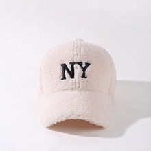 羊羔毛帽子女士秋冬季韩版潮鸭舌帽泰迪绒加厚保暖棒球帽时尚百搭