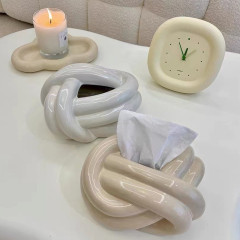 Creative Life Knot Fun Tissue Box Living Room Coffee Table Dining Table Bedroom Ceramic Tissue Box Personalized Cute Home Use
