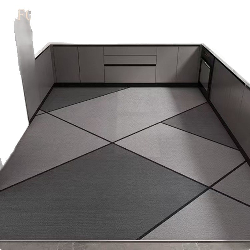 Alfombras transfronterizas se pueden limpiar balcón impermeable alfombras de cuero de cocina alfombras de PVC a prueba de aceite sin lavado