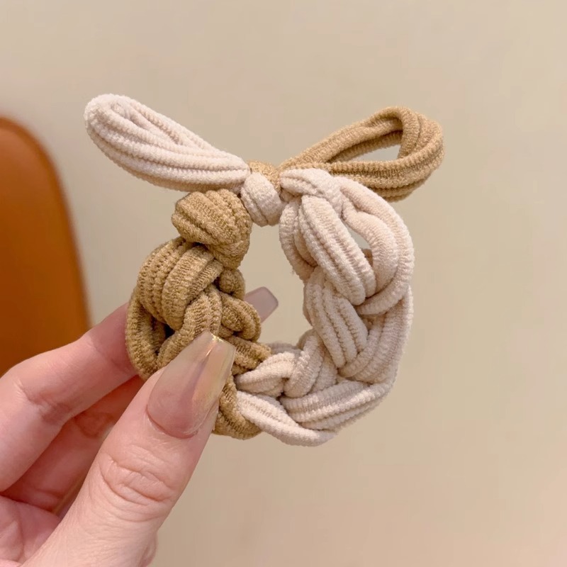 Coreano simple color de niños anillo de cabello de dopamina de alta elasticidad para niñas trenzando cuerdas de cabello gruesas para atar la banda de la cabeza