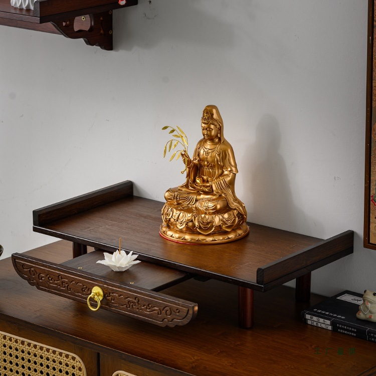 Altar Table for Home Use, Shrine for Offering Incense, Small Guanyin Bodhisattva Buddha Statue Offering Table