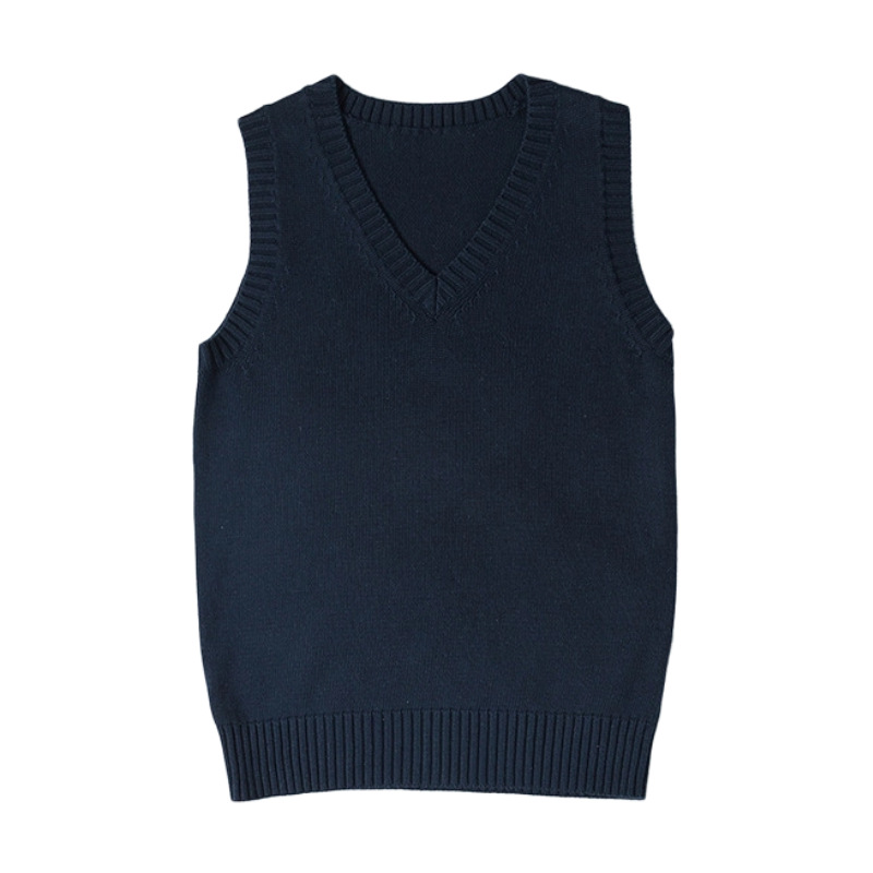 (2개) 재고 봄과 가을 느슨한 니트 올 매치 여자 V 넥 조끼 일본 스타일 영국 아카데미 스타일 JK 유니폼