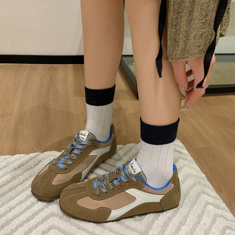 Grava madre estudiolee estilo retro contraste redondo cuadrado estilo casual agon de entrenamiento skate zapatos para mujeres nuevas