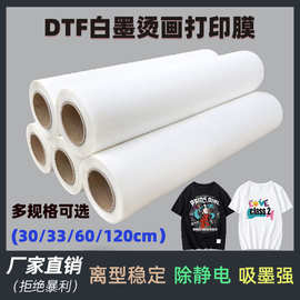 DTF数码抖粉机白墨烫画膜无边免镂空印花热转印冷热撕烫画打印膜