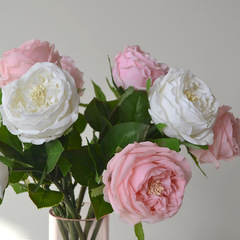 Hand-feel Moisturizing Austin Rose Rolled-Edge Realistic Artificial Flowers—Fake Flowers for Home, Wedding, Restaurant Decor & Photography Arrangements