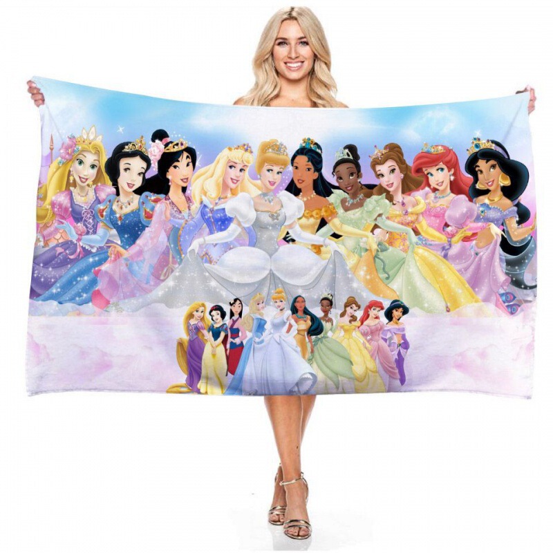 Snow White cartoon princess Mickey Minnie series digital printing rectangular beach towel bath towel towel Snow White cartoon princess Mickey Minnie series digital printing rectangular beach towel bath towel towel