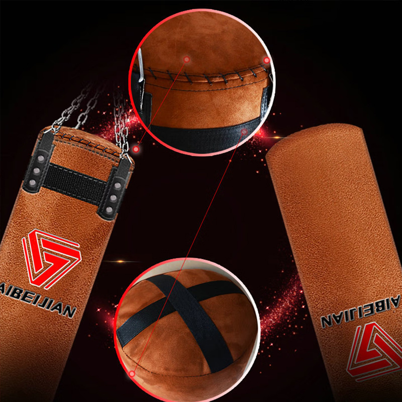Venta directa de fábrica de artículos de boxeo, sacos de boxeo de gamuza, sacos de boxeo colgantes sólidos y huecos, amplio suministro.