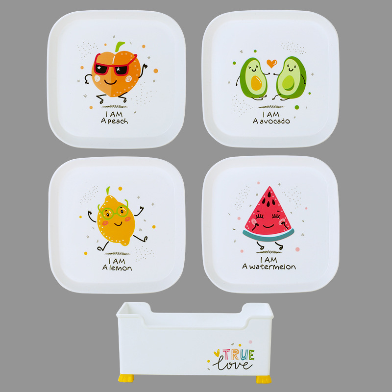 新商品創意プラスチックプリント北欧吐骨皿家庭用テーブルスナックお菓子ドライフルーツ皿果物皿|undefined