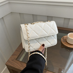 洋氣純色包包女2024春季新款菱格糖果色手提單肩斜挎包簡約小方包