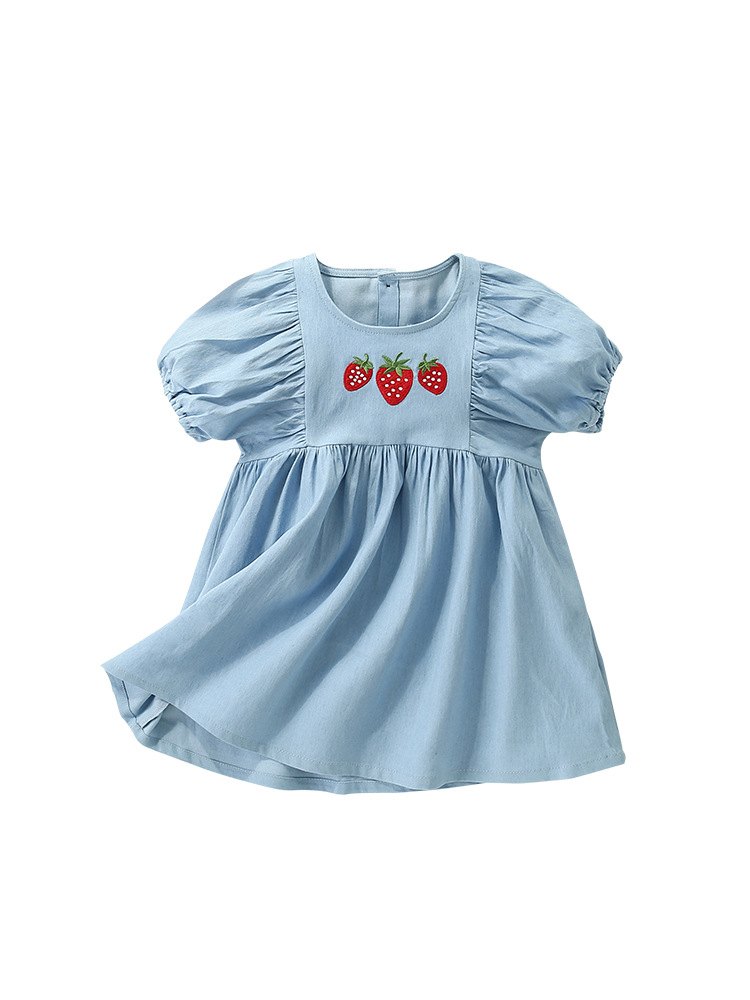 Falda de mezclilla para niña malwee transfronteriza verano nuevo estilo de manga corta vestido de princesa de cuello redondo para niños europeos y americanos image 5