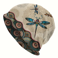 O 30931 Dragonfly print stacked beanie ����ӡ���Ѷ�ñ��