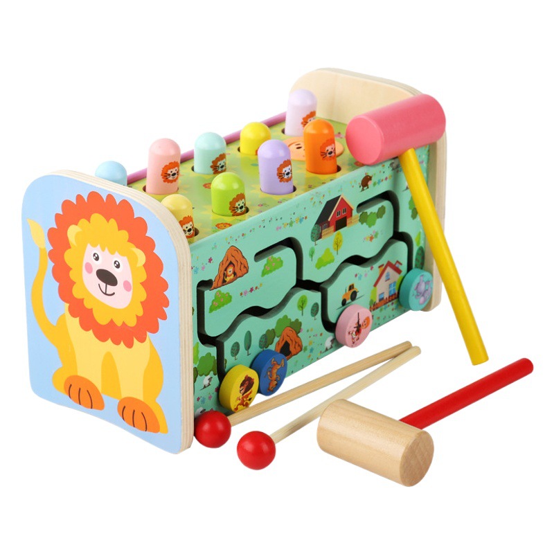 León de madera música tres en uno hámster tocando piano música multifunción piano Laberinto juego de caminar juguete para niños