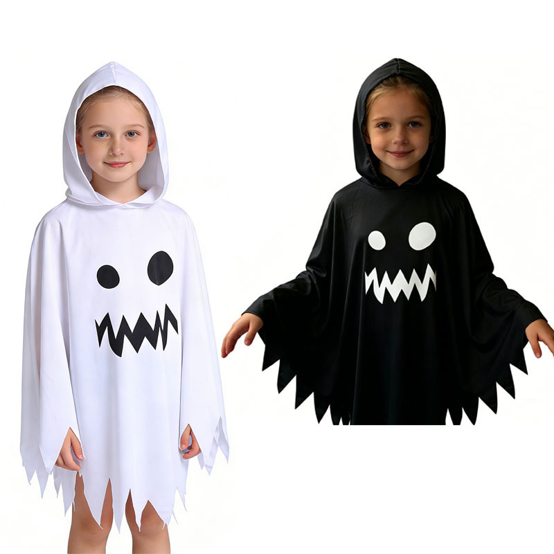 Halloween Ghost Cape for Children and Adults, Ghost Face Cloak, Parent-Child Party Costume Shawl
