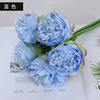 European -style simulation flower player wears 5 peony home decoration fake flower wedding supplies, simulation green plant wholesale