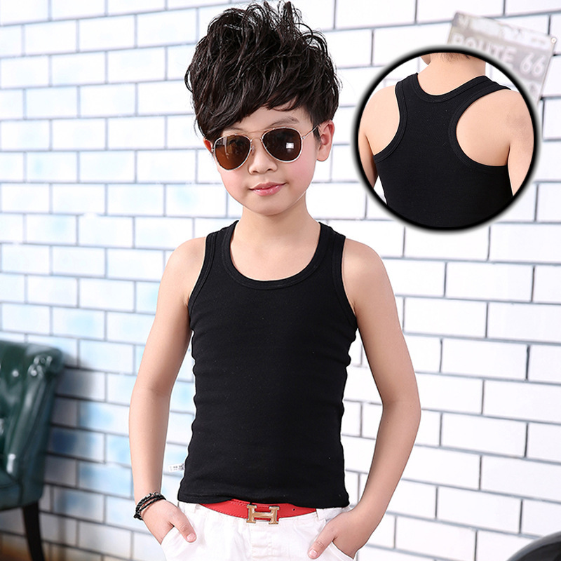 24 Children's Summer Thin Pure Cotton T-shirt for Girls, Solid Color Strappy Tank Top Y-back T-shirt for Babies, Basic Underwear