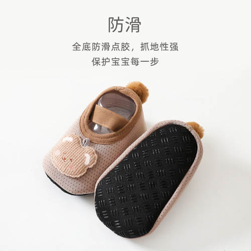 Spring and summer new baby non-slip toddler shoes cartoon breathable and comfortable newborn shoes and socks baby bear style children's socks