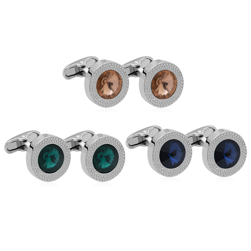 New Gem-set Cufflinks French Fashion Men's Metal Shirt Buttons Clothing Accessories display picture 1