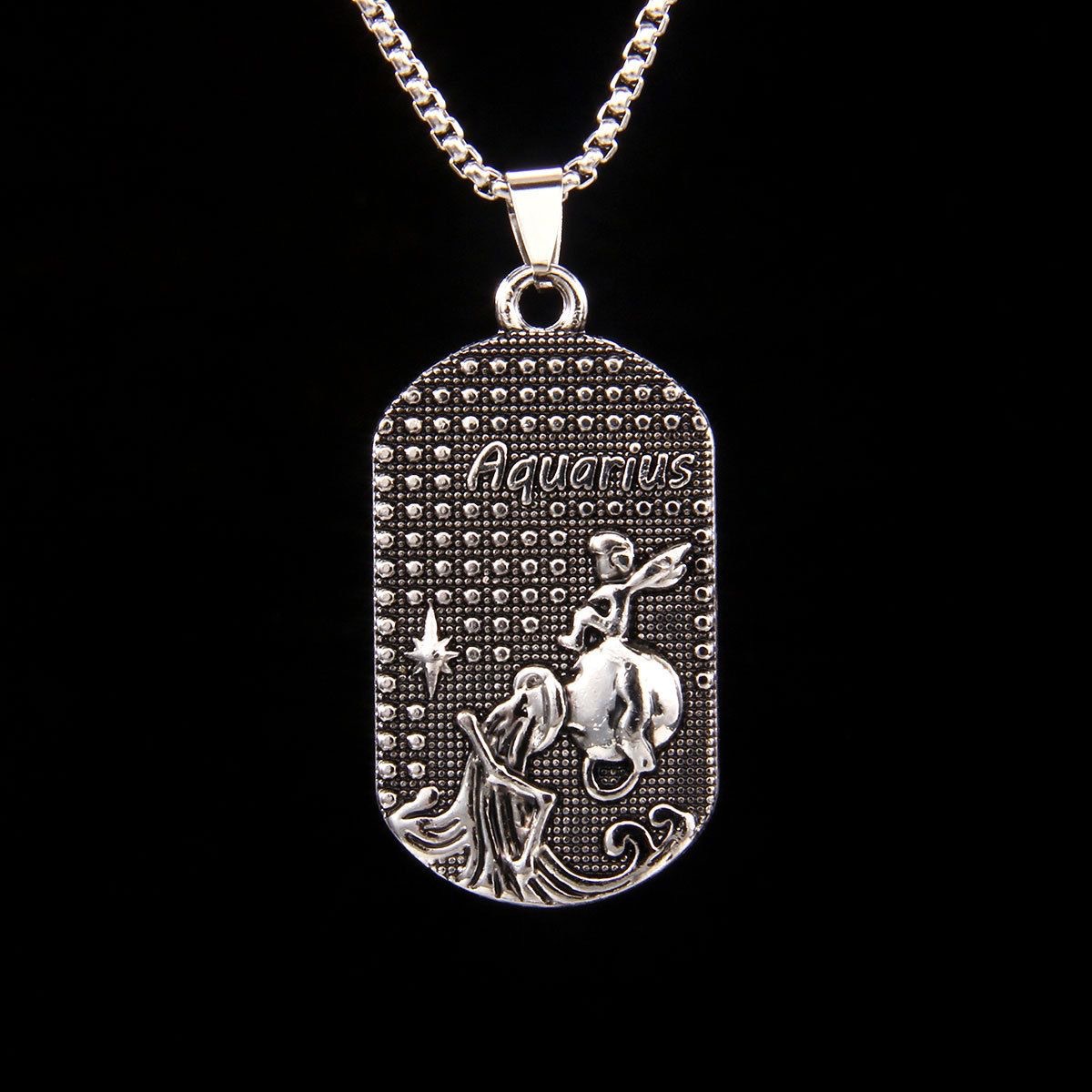 Twaalf sterrenbeelden ketting hiphop straataccessoires trendy heren persoonlijkheid trui ketting in roestvrij staal_voghion.com