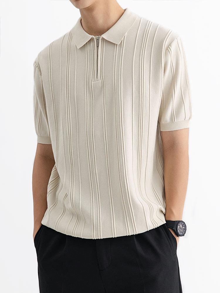 El antiguo estilo de hielo para hombres polo camiseta de manga corta para hombres negocios casual con cuello delgado camiseta de alta calidad para hombres