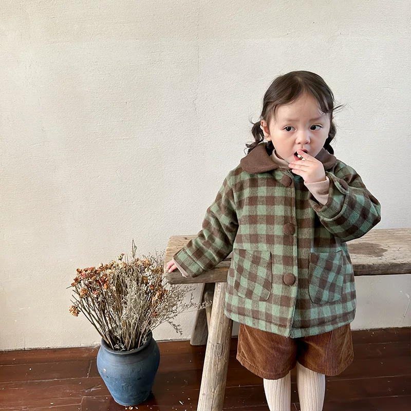 Children's jacket, cardigan, quilted woolen coat