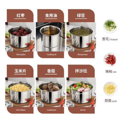 304 stainless steel bowl with lid, thick rectangular and round multi-purpose bowl, seasoning pot, storage container