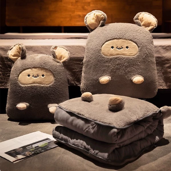 Подушка-одеяло двойного назначения, подушка для сна, одеяло, автомобильная подушка, офисное утолщенное складное одеяло с кондиционером, два в одном