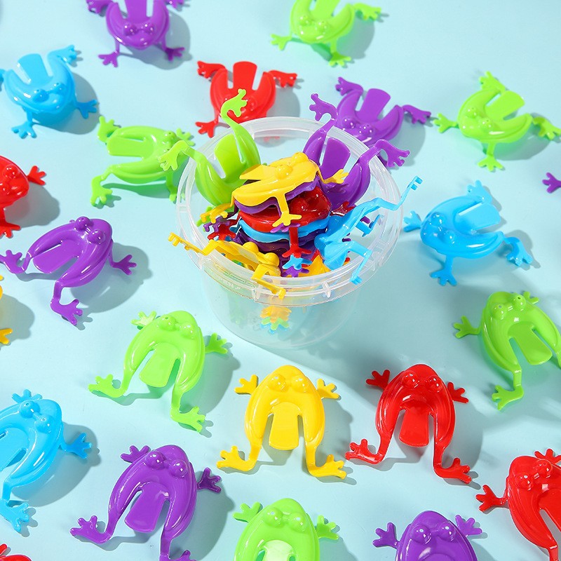 Plastic Bouncing Frog Jumping Frog Children's Educational Toys Classic Nostalgic Naughty Frog for Boys and Girls Street Stall Wholesale