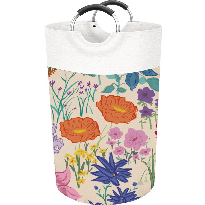 Barril de almacenamiento de impresión de tela de gran capacidad transfronterizo, artículos diversos, cestas de ropa sucia, cestas de lavandería plegables para el hogar se pueden personalizar