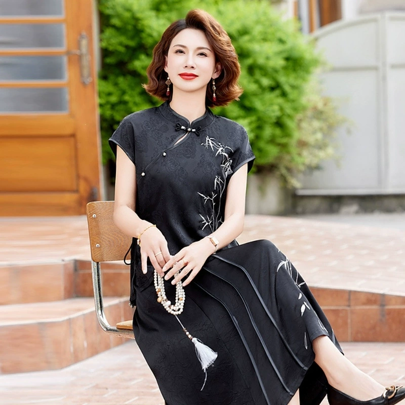 Новый китайский стиль национальный стиль пуговицы для мамы летом с короткими рукавами