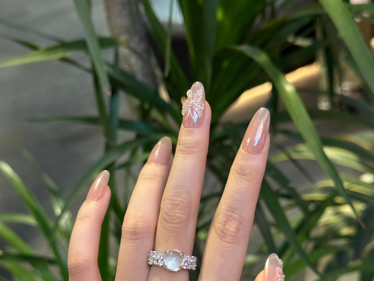 Collier en argent pur pour tout le corps avec chaîne de clavicule en jade et mousse d'eau, bijoux Xiancan, nouveauté, luxe léger, vent frais_voghion.com