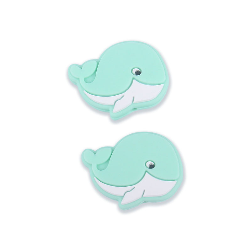 Nuevo bebé suministros dibujos animados animal ballena mordedor cuentas creativo molar DIY bebé pezón anti-gota cadena juguete