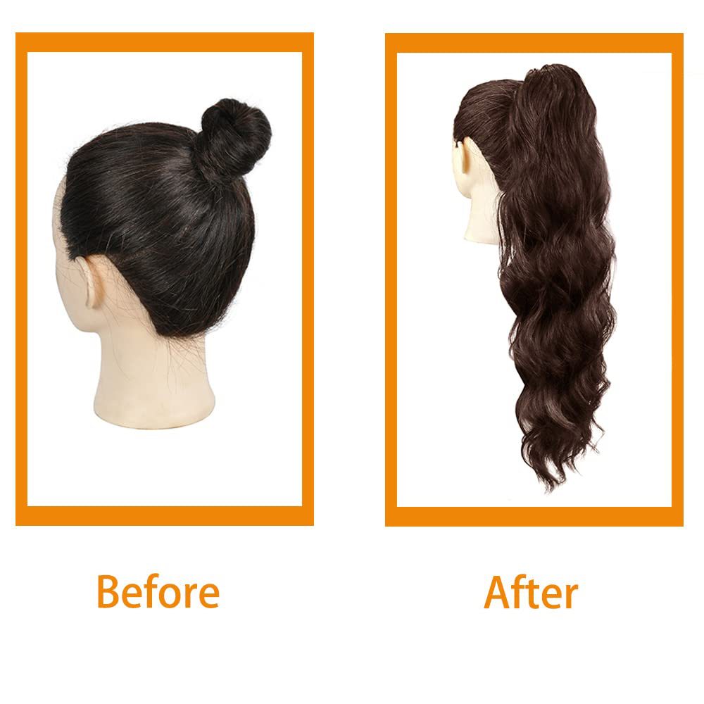 Extension per capelli e parrucche Parrucca da donna con capelli lunghi e ricci Parrucca da donna con coulisse Extension per capelli Coda di cavallo Parrucca in fibra chimica con onde grandi Pezzo di coda di cavallo_voghion.com