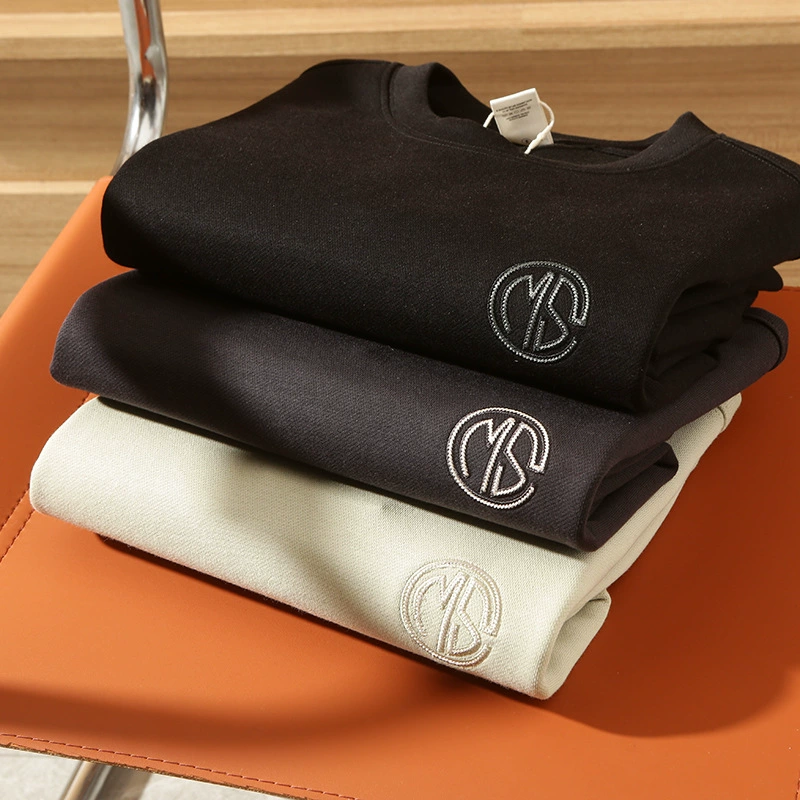 Гигантский красивый! Наклейка вышивка изысканная вышивка! Прилив свободный свиток с круглым вырезом осенний теплый мужской рукав с длинными рукавами