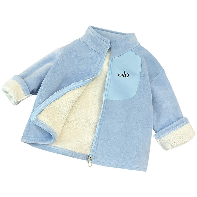 Invierno nuevo abrigo de terciopelo infantil 2025 niños y niñas cuello de estilo extranjero con chaqueta de terciopelo