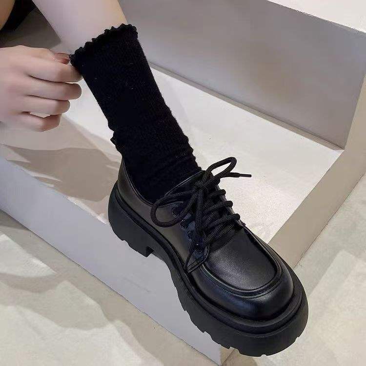 31-46 Extra Large Size British Style Leather Shoes for Women 2025 New Thick-Soled Lace-Up Retro Versatile Loafers 41 31-46 Extra Large Size British Style Leather Shoes for Women 2025 New Thick-Soled Lace-Up Retro Versatile Loafers 41