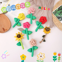 秋冬新品彩色花朵胸針可愛包包掛件韓版布藝髮飾批發手工diy掛件