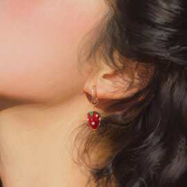 跨境手工DIY耳环田园水果系列琉璃配饰饰品轻奢小众设计18K金耳饰