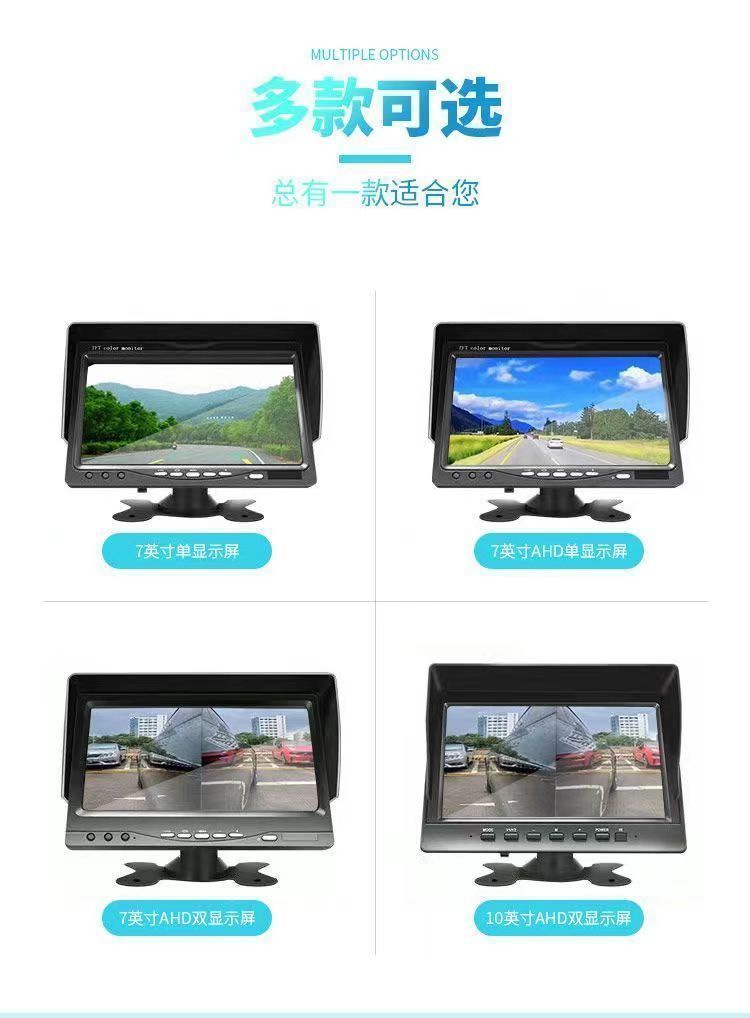 Reversing Camera for Trucks, Buses, Agricultural Vehicles, Tricycles, 12V/24V Trailers, Tractors, High-Definition Night Vision