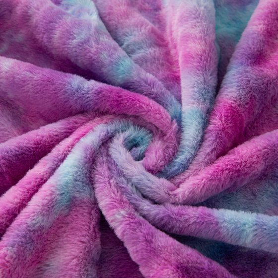Ready Supply Rabbit Fur Tie-dye Gradient Printed Rabbit Fur Fabric Clothing Toy Home Textile Pillow Imitation Rabbit Velvet Fabric