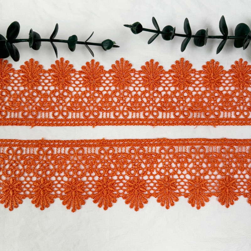 Inventario de 6CM códigos de barras de encaje multicolor ropa infantil cortina de falda para el hogar decoración de encaje accesorios solubles en agua