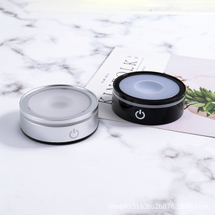New Round Touch-Sensitive Led Crystal Ball Colorful Luminous Lamp Holder Atmosphere Crystal Ornaments Cross-Border Hot Style